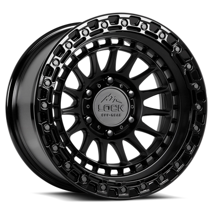 Set of Lock Off-Road Mojave Matte Black with Gloss Black Ring