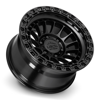 Set of Lock Off-Road Mojave Matte Black with Gloss Black Ring