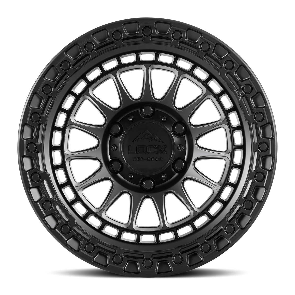 Set of Lock Off-Road Mojave Matte Black with Matte Black Ring