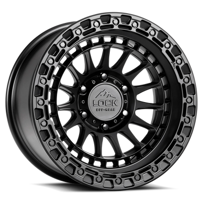 Set of Lock Off-Road Mojave Matte Black with Matte Black Ring
