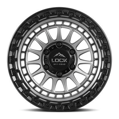 Set of Lock Off-Road Mojave Matte Grey with Matte Black Ring