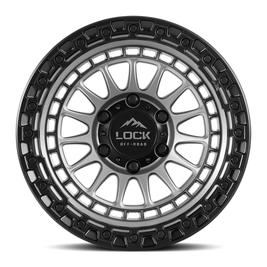 Set of Lock Off-Road Mojave Matte Grey with Matte Black Ring
