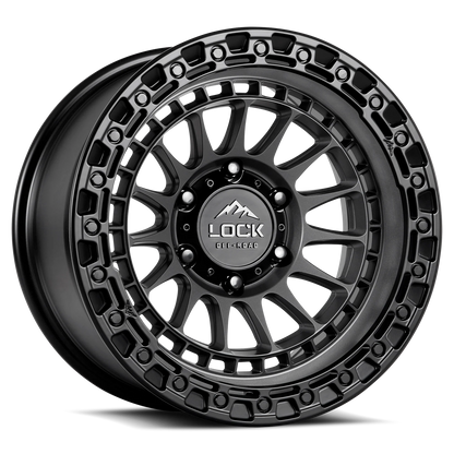 Set of Lock Off-Road Mojave Matte Grey with Matte Black Ring