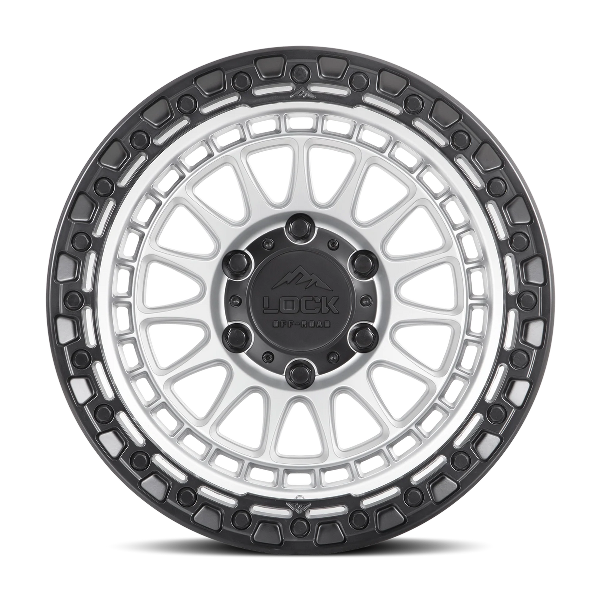 Set of Lock Off-Road Mojave Matte Silver with Matte Black Ring