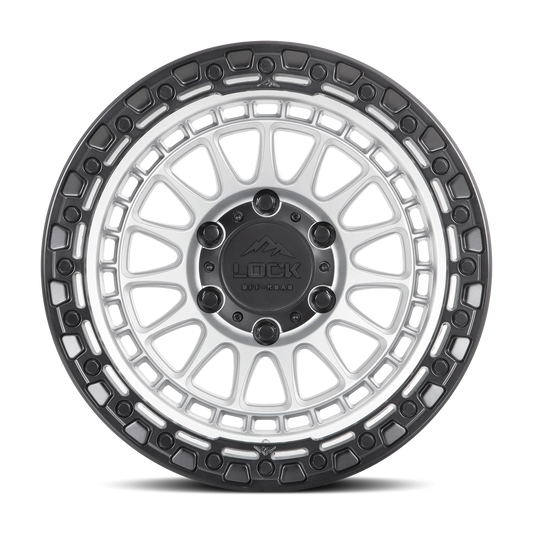 Set of Lock Off-Road Mojave Matte Silver with Matte Black Ring