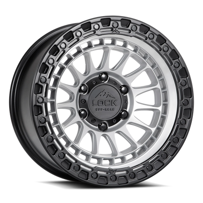 Set of Lock Off-Road Mojave Matte Silver with Matte Black Ring
