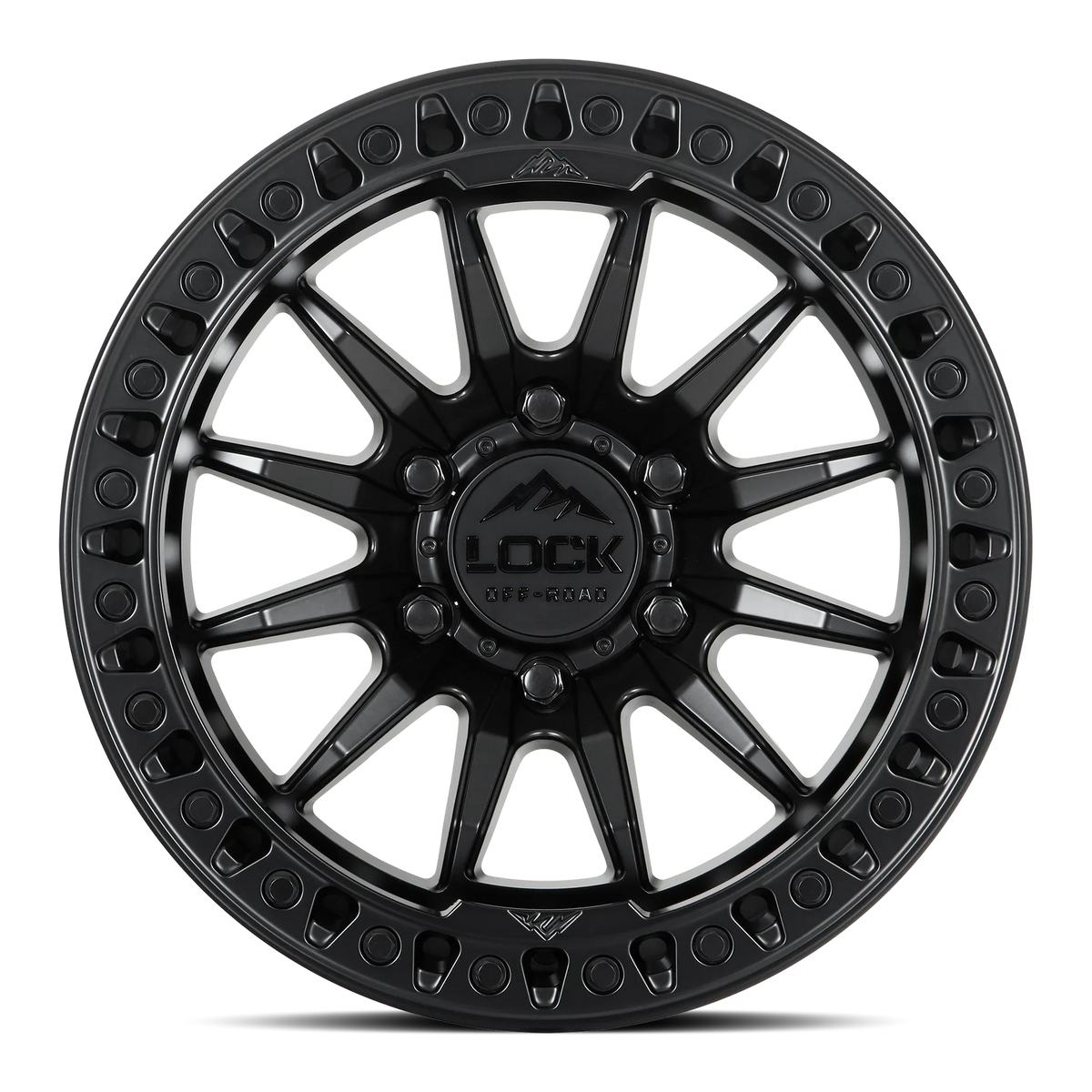 Set of Lock Off-Road Trail Matte Black with Matte Black Ring