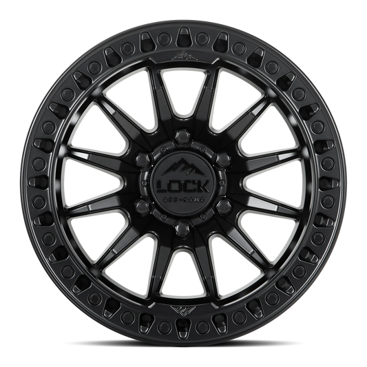 Set of Lock Off-Road Trail Matte Black with Matte Black Ring