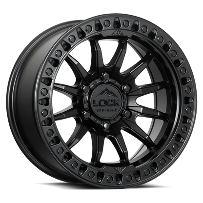 Set of Lock Off-Road Trail Matte Black with Matte Black Ring