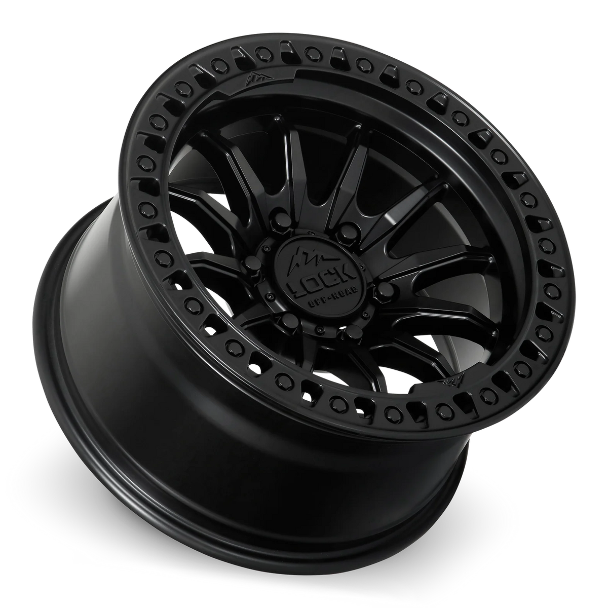 Set of Lock Off-Road Trail Matte Black with Matte Black Ring