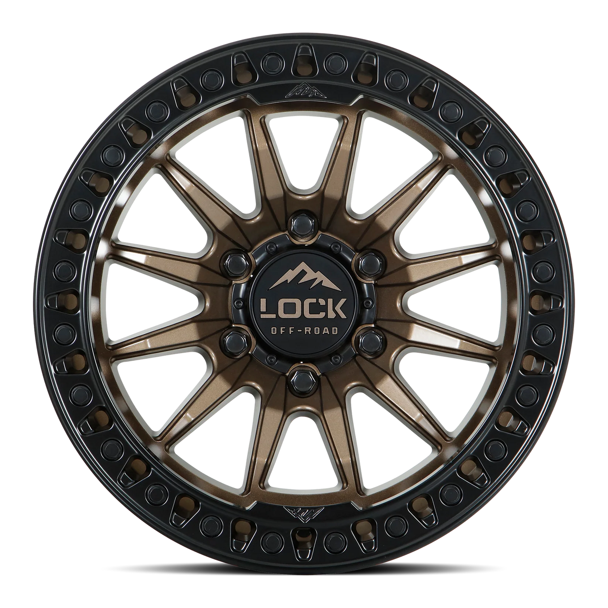 Set of Lock-Offroad Trail Matte Bronze with Matte Black Ring