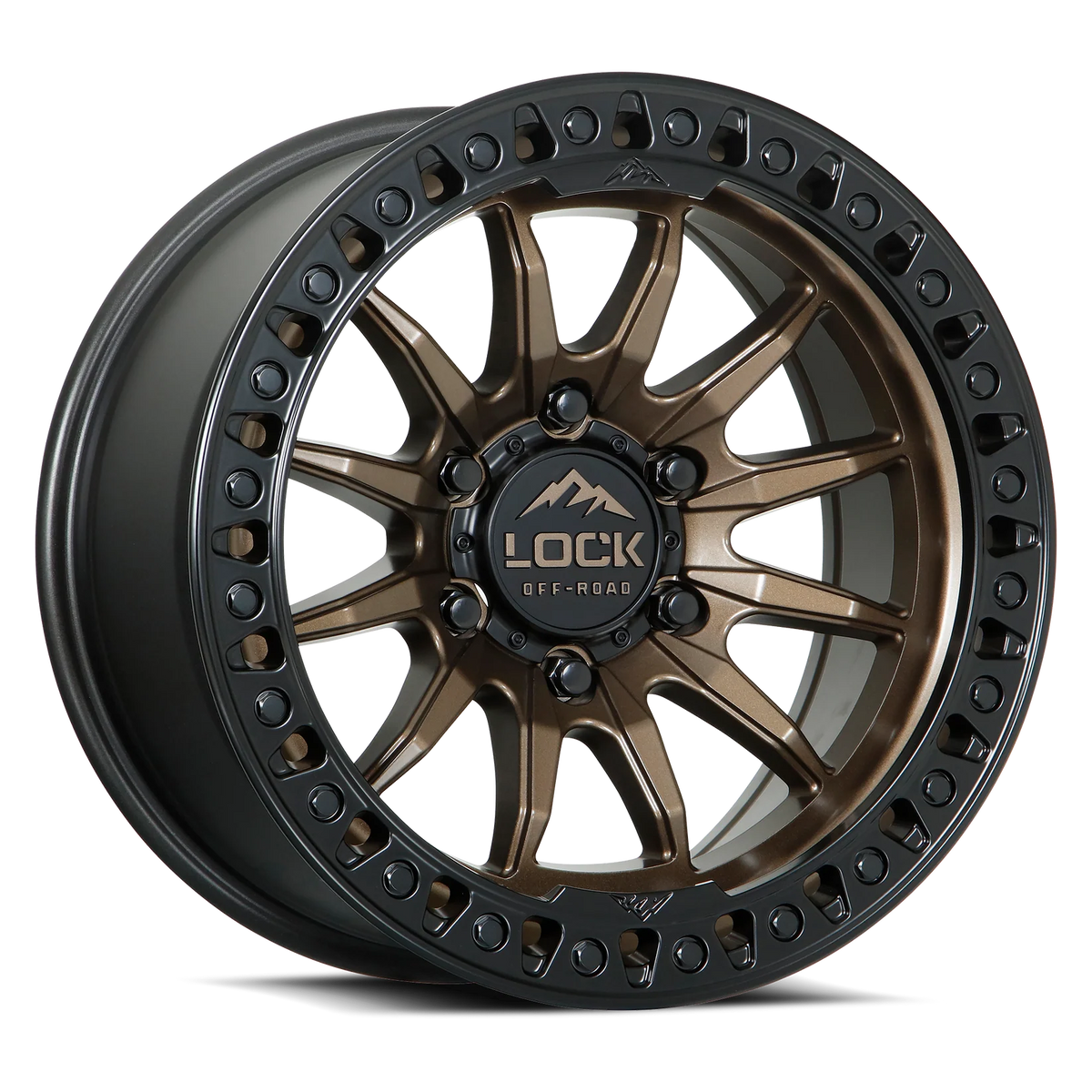 Set of Lock-Offroad Trail Matte Bronze with Matte Black Ring
