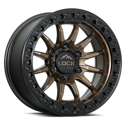 Set of Lock-Offroad Trail Matte Bronze with Matte Black Ring