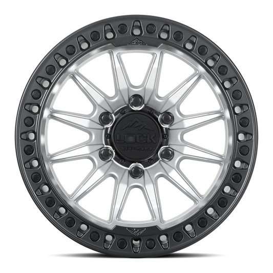 Set of Lock Off-Road Trail Matte Silver with Matte Black Ring